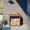 Suport Lemne Foc vidaXL 60x40x60cm Otel Intemperii Maro Depozitare Interior Exterior