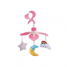 Jucarie Carusel de agatat pentru fetite, tip carusel, cu 3 figurine, multicolor, 0 luni+