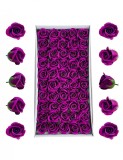 Set 50 trandafiri mov decorativi din sapun, in cutie de carton cu fereastra