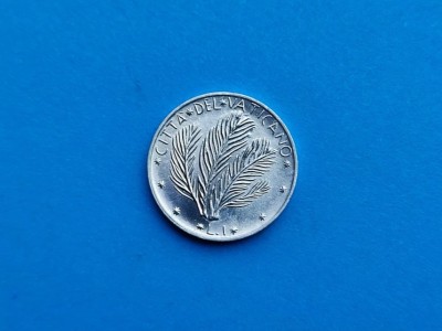 1 Lira 1975 Vatican-UNC-Luciu de batere foto