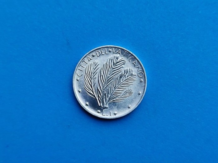 1 Lira 1975 Vatican-UNC-Luciu de batere
