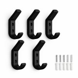 Cumpara ieftin C&acirc;rlig Perete Negru Set 5 Buc HookBlack Material Solid Rezistent Design