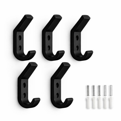 C&amp;acirc;rlig Perete Negru Set 5 Buc HookBlack Material Solid Rezistent Design foto