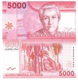 Chile 5000 Pesos 2021-2022, Bancnota Polimer P-163h UNC, America