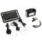 Sistem de iluminat solar GDPLUS, 3 becuri LED, unitate principala/baterie cu lanterna, USB, cablu de incarcare 220V, GD-7COB