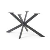 Cadru de masa Svallersun din otel, profil oval plat, negru, 140x78x71,5 cm