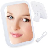 Mini Oglinda Cosmetica cu iluminare Led, 15 x 20 cm, Alb