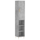 Cumpara ieftin Dulap inalt, gri beton, 34,5x34x180 cm, lemn prelucrat