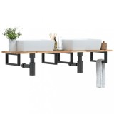 vidaXL Raft pentru lavoar montat pe perete, oțel și lemn masiv acacia 3302685