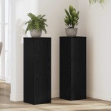 Cumpara ieftin Suport pentru plante 2 pcs Stejar negru 25 x 25 x 80 cm