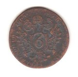 SV * Imperiul Habsburgic / Austria 6 KREUZER / CREITARI 1800 S *, Cupru (arama)