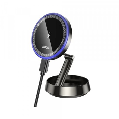 Incarcator Auto Wireless HOCO HW33, 15W, 1.67A, Gri foto