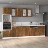 vidaXL Dulap cuptor microunde &ldquo;Lyon&rdquo; stejar afumat 60x57x207cm