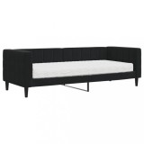 Cumpara ieftin Pat de zi cu saltea, negru, 80x200 cm, catifea