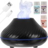 SMARTECH Difuzor de ulei esential tip flacara, aromaterapie, umidificator de aer, rezervor 130ML,cu lumina veghe ajustabila + 3 Uleiuri Cadou