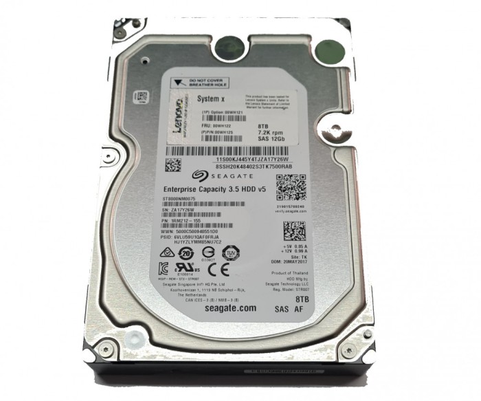 Hard disk server Lenovo Enterprise 8TB 7.2K 12GB SAS ST8000NM0075 FRU 0WH122 3.5&quot;