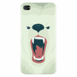 Husa silicon pentru Apple Iphone 4 / 4S, Fierce Polar Bear Winter