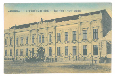 618 - JIMBOLIA, Timis, High School, Romania - old postcard - unused - 1919 foto