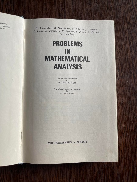 G. Baranenkov Problems in Mathematical Analysis