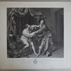 Giovanni Bilivert "Iosif si sotia lui Putifar" gravura 1796