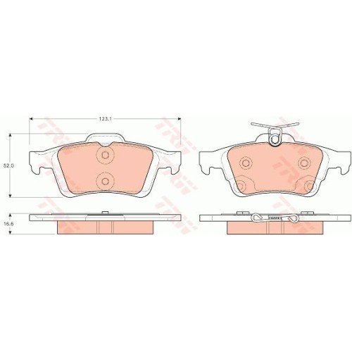 Placute frana Ford C-Max 2, 12.2010-, Focus 3 Limuzina, 07.2010-, Grand C-Max, 12.2010-, Kuga 2, 05.2012-, Transit Connect, 02.2013-, TRW