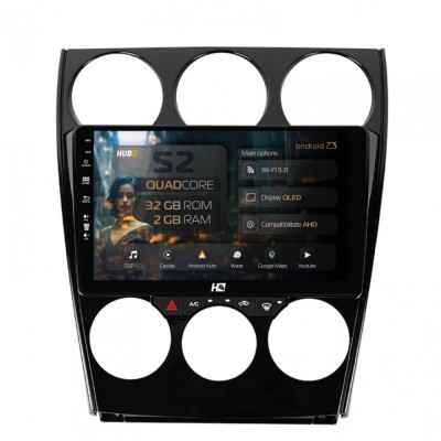 Navigatie Mazda 6 (2002-2008) 2GB RAM Android 13 GPS Wi-FI Carplay Android Auto USB Bluetooth Radio Waze Touchscreen 9 inch foto