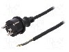 Cablu alimentare AC, 4.5m, 3 fire, culoare negru, cabluri, CEE 7/7 (E/F) mufa, SCHUKO mufa, PLASTROL - W-97268