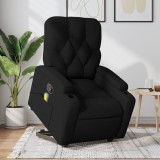 VidaXL Fotoliu rabatabil de masaj, cu ridicare, negru, material textil