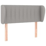 Cumpara ieftin Tablie de pat cu aripioare gri deschis 103x23x78/88 cm textil