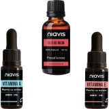 Pachet Ulei de Ricin Presat la Rece 50ml + Vitamina E 10ml + Vitamina A 10ml