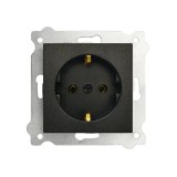 Priza simpla incastrata, 16A, 250V, SCHUKO EXEN negru / 290-001403-237
