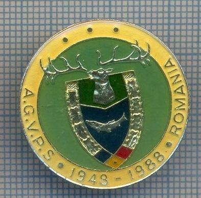 AX 169 INSIGNA VANATOARE SI PESCUIT SPORTIV PERIOADA RSR -A.G.V.P.S -1948-1988