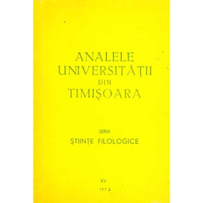 colectiv - Analele universitatii din Timisoara XV - 1977. Seria foto