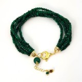 Cumpara ieftin Brățară Damă Argint 925 Placată Aur cu Agat Verde Smarald, Ajustabilă 18-24cm - Bijuterie Italiană Handmade cu Garanție