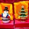 SET CASETA MINIATURA PORTELAN CU ALAMA SI ALAMA CU EMAIL DECOR BRAD SI OM ZAPADA