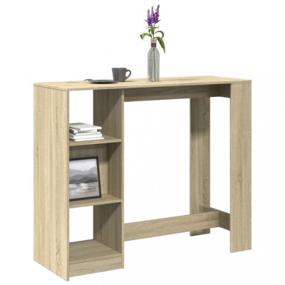 vidaXL Masă bar cu raft stejar Sonoma, 124x46x103,5 cm, lemn prelucrat 854393 foto
