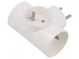 Conector Alimentare AC Splitter Alb 250VAC 16A 2P+PE