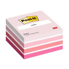 Cub notite adezive Post-it&reg;, Aquarelle roz, 76 x76 mm, 450 file/bucata, 100% PEFC