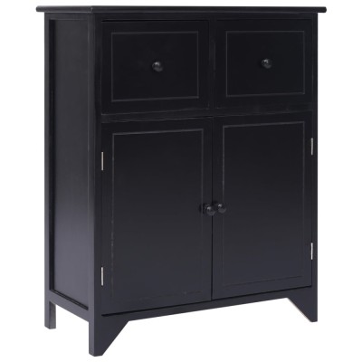 vidaXL Dulap lateral, negru, 60 x 30 x 75 cm, lemn de paulownia 284105 foto