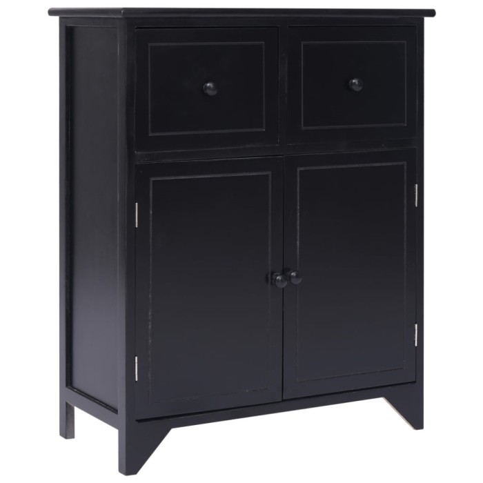 vidaXL Dulap lateral, negru, 60 x 30 x 75 cm, lemn de paulownia 284105
