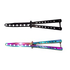 Set doua briceaguri fluture de antrenament DEPOX&reg;, Black Distortion, otel inoxidabil