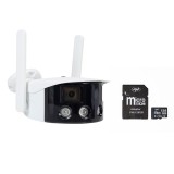 Camera de supraveghere IP wireless PNI IP590 Dual Lens 2x2MP cu card 128GB