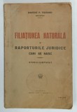 FILIATIUNEA NATURALA SI RAPORTURILE JURIDICE CARI SE NASC , STUDIU COMPARAT de DIMITRIE P. TIGOIANU , 1928