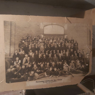 FOTOGRAFIE CU PERSONALUL ATELIERULUI GRIVITA BUCURESTI 1927. foto