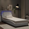 VidaXL Cadru de pat cu lumini LED, alb, 80x200 cm, piele ecologică 3214069
