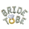Set Baloane din Folie Metalizata, Cyrax, Model Bride to Be cu Inel de Logodna, Litere de 40 cm, Baloane Party, Ambalaj Individual, Pai Inclus, Umflare