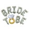 Set Baloane din Folie Metalizata, Cyrax, Model Bride to Be cu Inel de Logodna, Litere de 40 cm, Baloane Party, Ambalaj Individual, Pai Inclus, Umflare