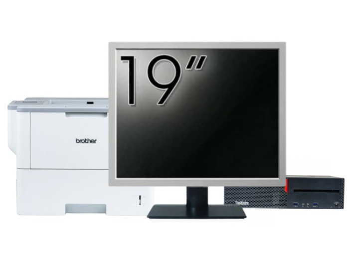Pachet Calculator Second Hand LENOVO M700 SFF, Intel Core i5-6400 2.70GHz, 8GB DDR4, 256GB SSD + Monitor 19&amp;quot; &amp; Imprimanta Brother HL-L6300DW NewT