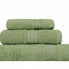 Set 3 prosoape de baie Simplicity, Hobby, 30 x 50 cm/50 x 90 cm/70 x 100 cm, 100% bumbac, verde