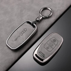 Husă metalică + breloc pentru cheie Audi (modele 2009-2015)